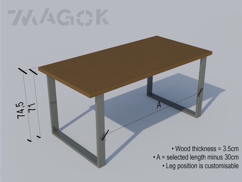 Reclaimed Desk Industrial, Rustic wood on Steel Legs, Sturdy, Customisable image 4