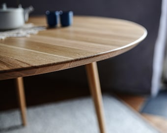 Round Oak Dining Table, Handmade Wedding or Anniversary Gift, New Home Celebration, Custom Colours, SOPHIA COLLECTION