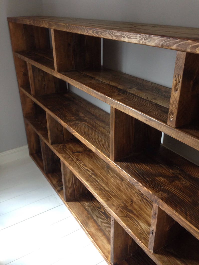 Bookcase Shelving Unit Reclaimed Rustic Custom Cafe Restaurant Etsy UK