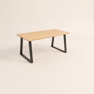 Birch Plywood Dining Table, Industrial Steel Legs, Handmade Modern Kitchen Table