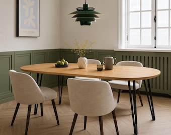 Expandable Round Dining Kitchen Table, Solid Sustainable Oak, Customisable, OAKWELL COLLECTION