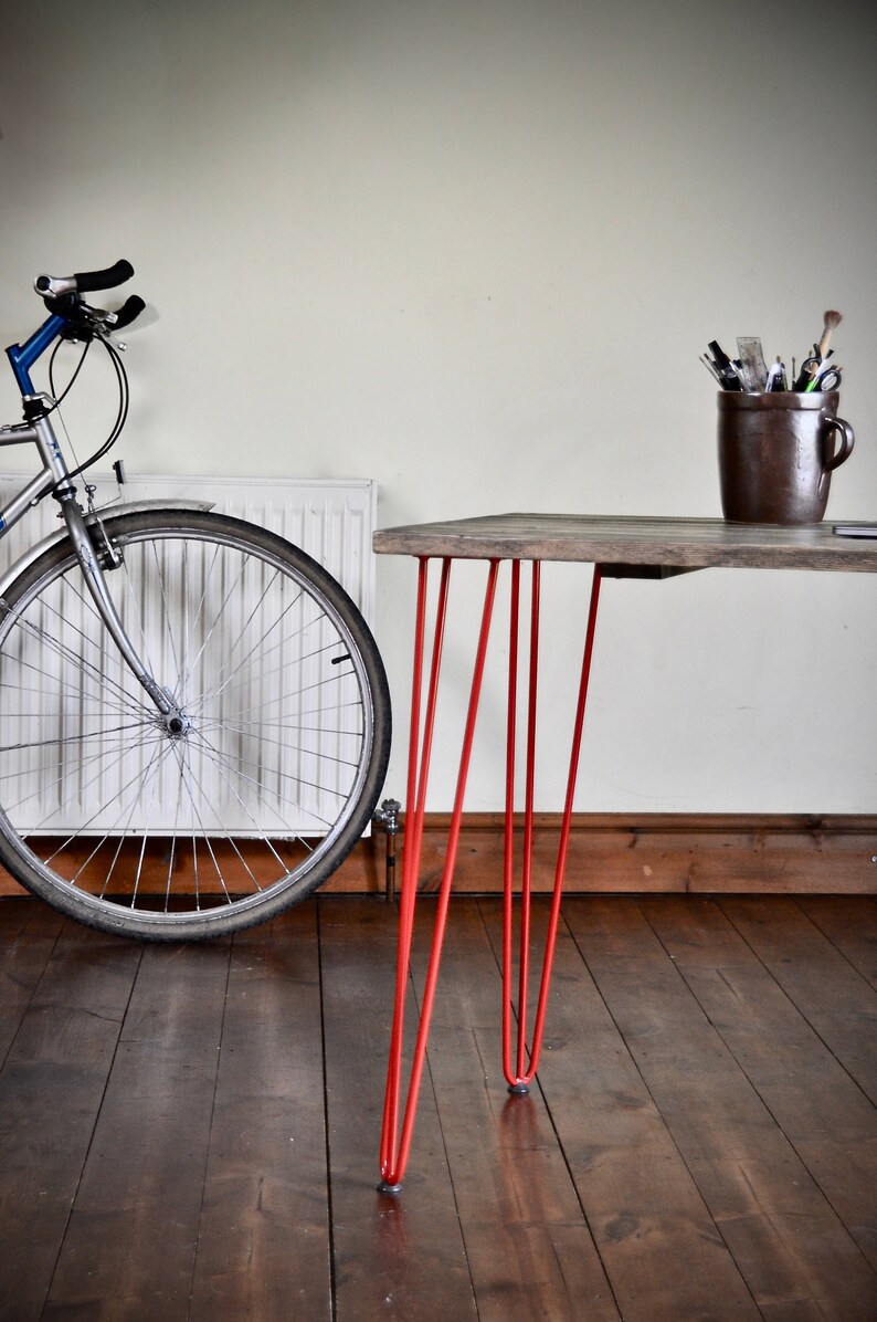Hairpin Desk Industrial Reclaimed Wood Custom made Rustic | Etsy