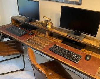 Industrial Desk With Monitor Stand 