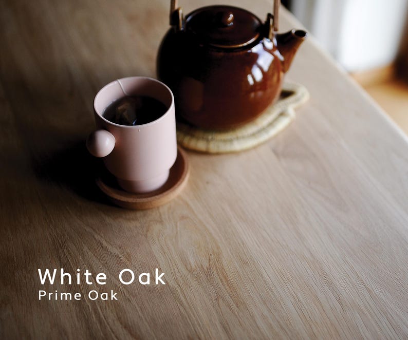 Rectangular Solid Oak Dining Table & Bench Set, Handmade Mid-Century Modern Scandinavian Table image 18