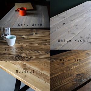 Industrial Dining Set, HAPPY HOME, Reclaimed wood on British Steel Hairpin legs, Sturdy Sustainable Customisable image 9