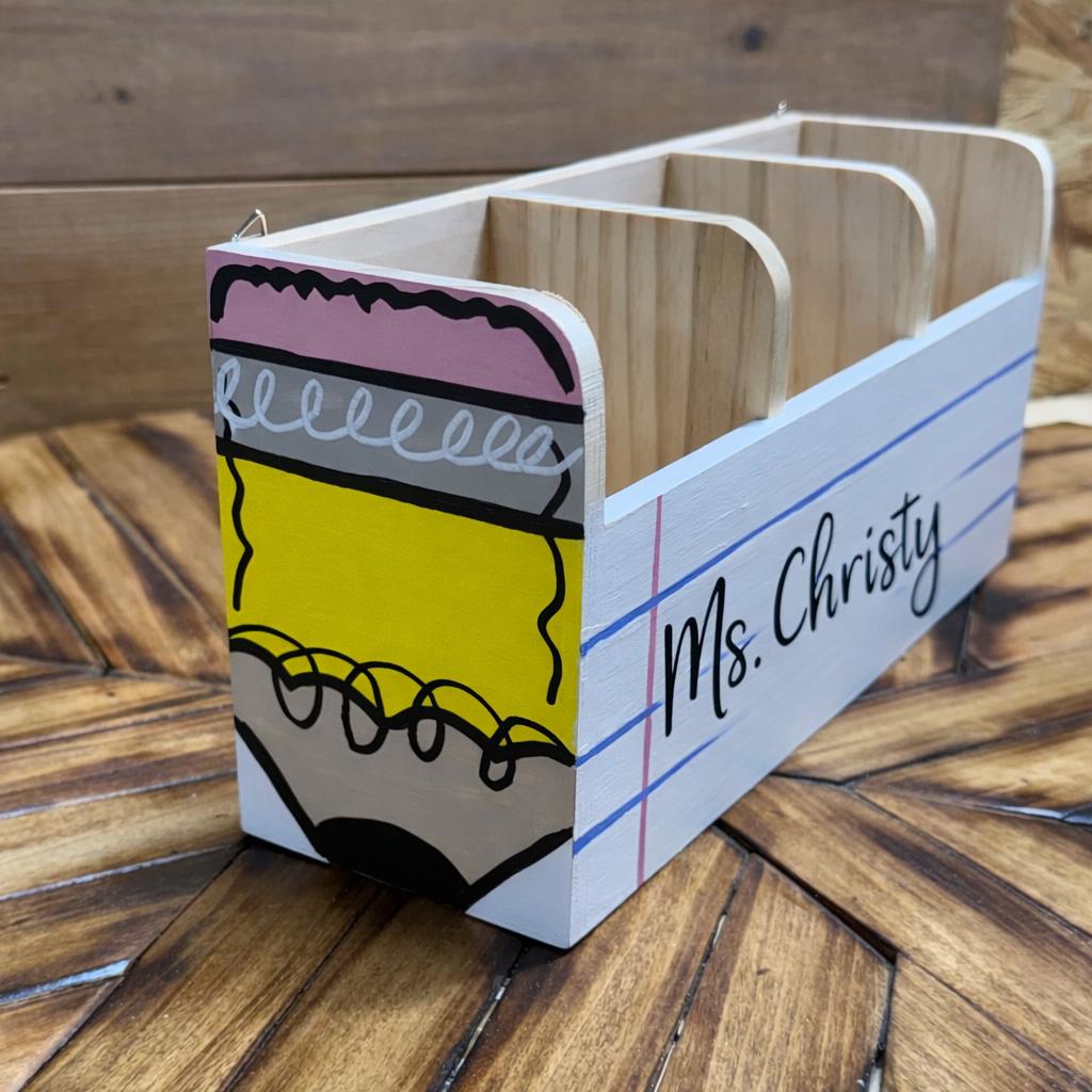Personalized Teacher Desk Organizer | Custom Pencil Holder | Classroom ...