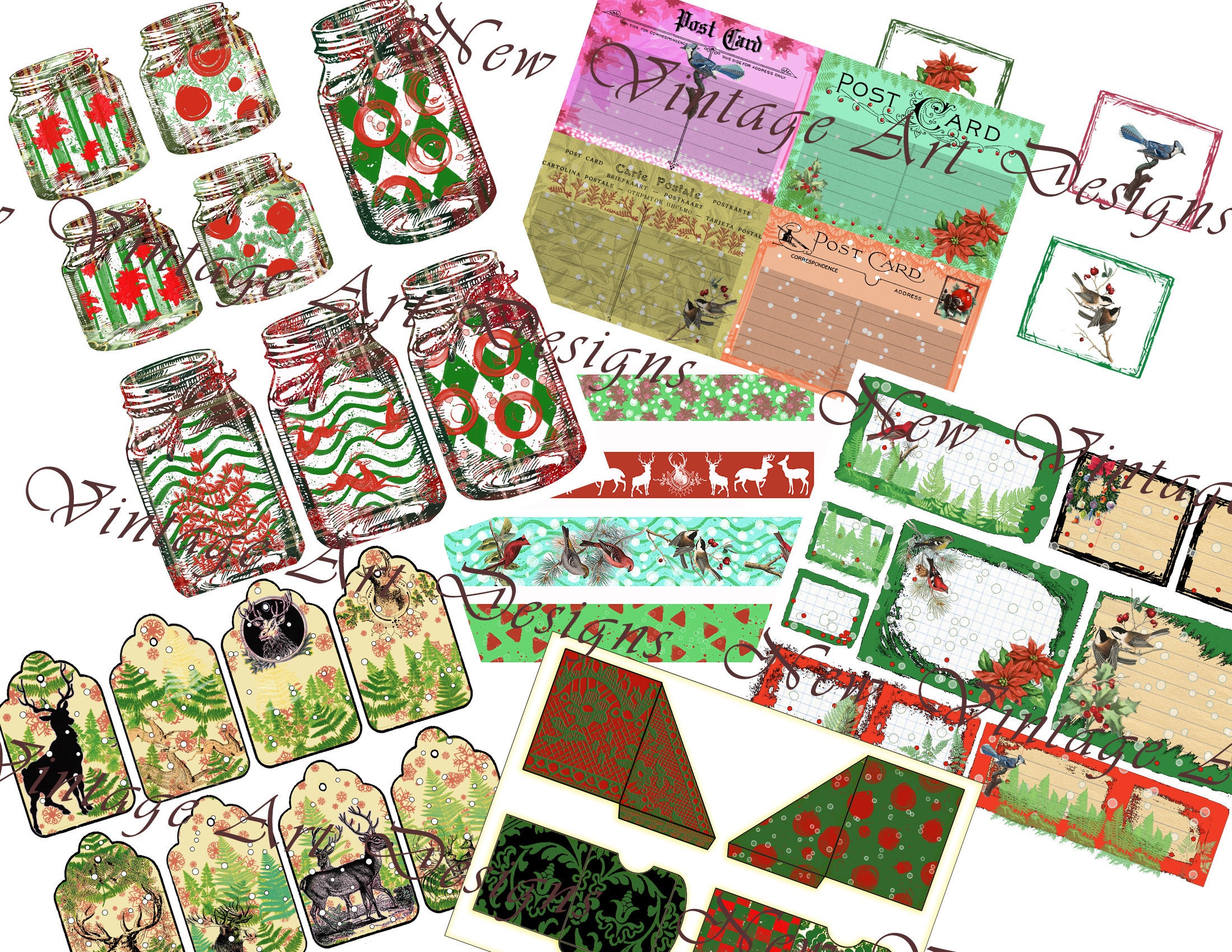 Christmas on the Door Printable Digital Kit for Scrapbooking - Etsy