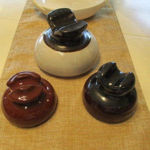 Vintage Ceramic Insulator Conductors Porcelain Glaze Industrial Decor Mancave