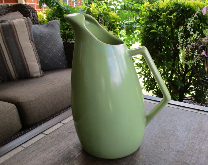 Great Looking Vintage Green Pottery Pitcher Farmhouse Cottage Decor Etsy