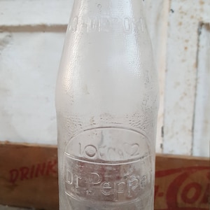 Rare Vintage 10 2 4 Dr. Pepper Bottle clear and embossed