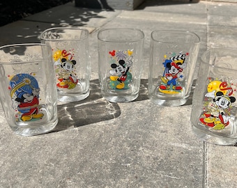Vintage Disney and McDonald’s 2000 celebration Mickey Mouse commemorative glasses