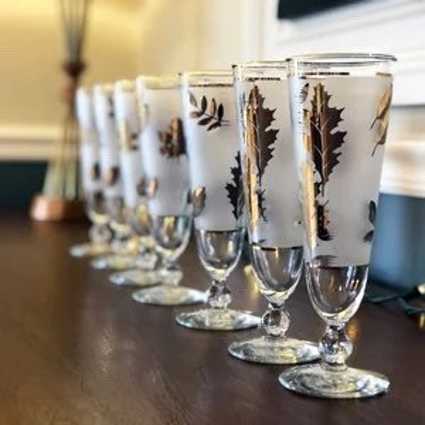 Gold Leaf Glasses Etsy