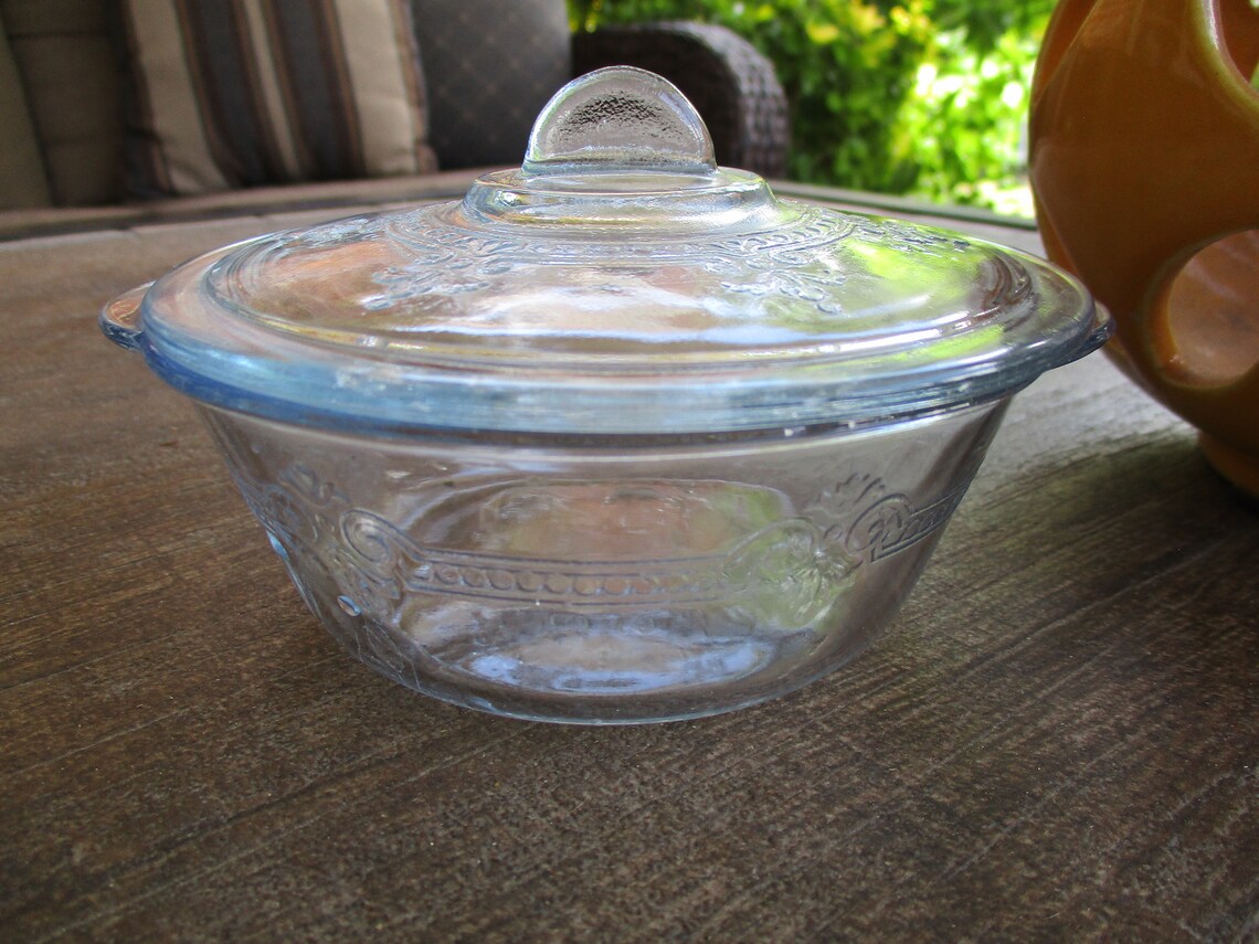 Fire King Oven Glass Small Bowl With Lid Individual Casserole Etsy
