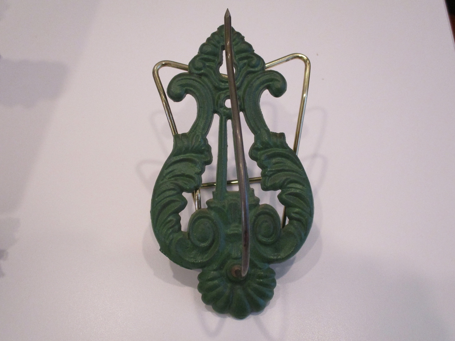 Vintage Green Ornate Metal Wall Hook Hanger Etsy