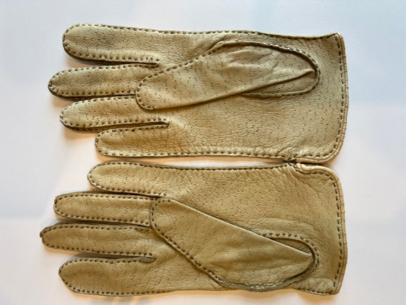 Vintage Driving Winter Leather Deerskin Gloves - image 8