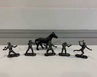 Vintage Cowboys and Indians Metal Figure Western