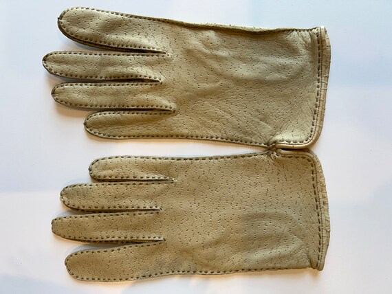 Vintage Driving Winter Leather Deerskin Gloves - image 9