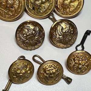 Vintage set of Gold American Eagle Buttons for suit jacket, blazer or sports coat