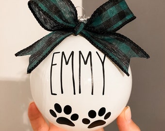 Rae Dunn Inspired Dog Name Ornaments, Customized Pet Ornaments, Christmas Ornaments, Custom Ornaments, Personalized Ornament, Ornaments