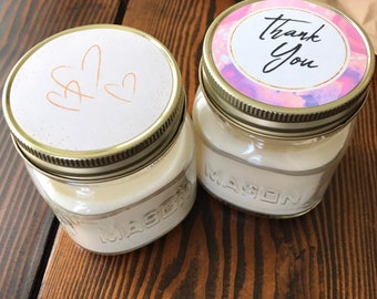 Hand Poured Soy Scented Candles, Mason Jar, 4oz, 8oz, 16oz