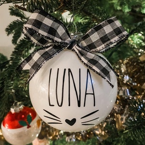 Rae Dunn Inspired Cat Ornament, Customized, Personalized, Rae Dunn, Ornament