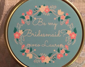 Bridesmaid Gift Bridesmaid Candle Bridesmaid Proposal Candle Bridesmaid Favor Will you be my Bridesmaid Mason Jar, Customized, Handmade