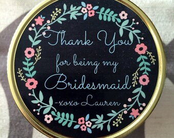 Thank You For Being My Bridesmaid Candle, 4oz, 8oz, 16oz, Mason Jar, Soy, Customized, handmade