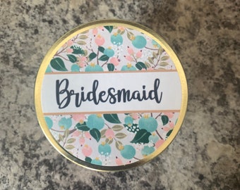 Bridesmaid Hand Poured Soy Scented Candles, Mason Jar, 4oz, 8oz, 16oz