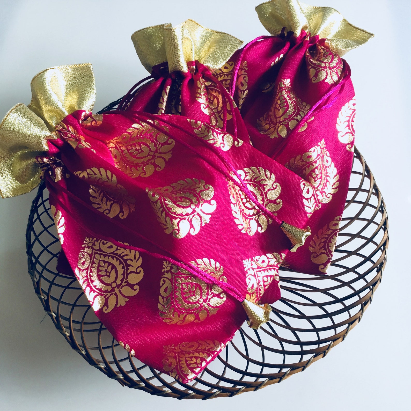 10 Indian Wedding Favor Bag Potli bag Bollywood Wedding Etsy