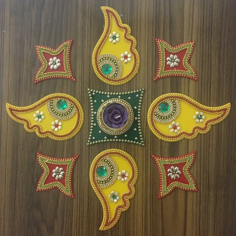 Rangoli Acrylic Rangoli Diwali Decoration Indian Wedding Etsy
