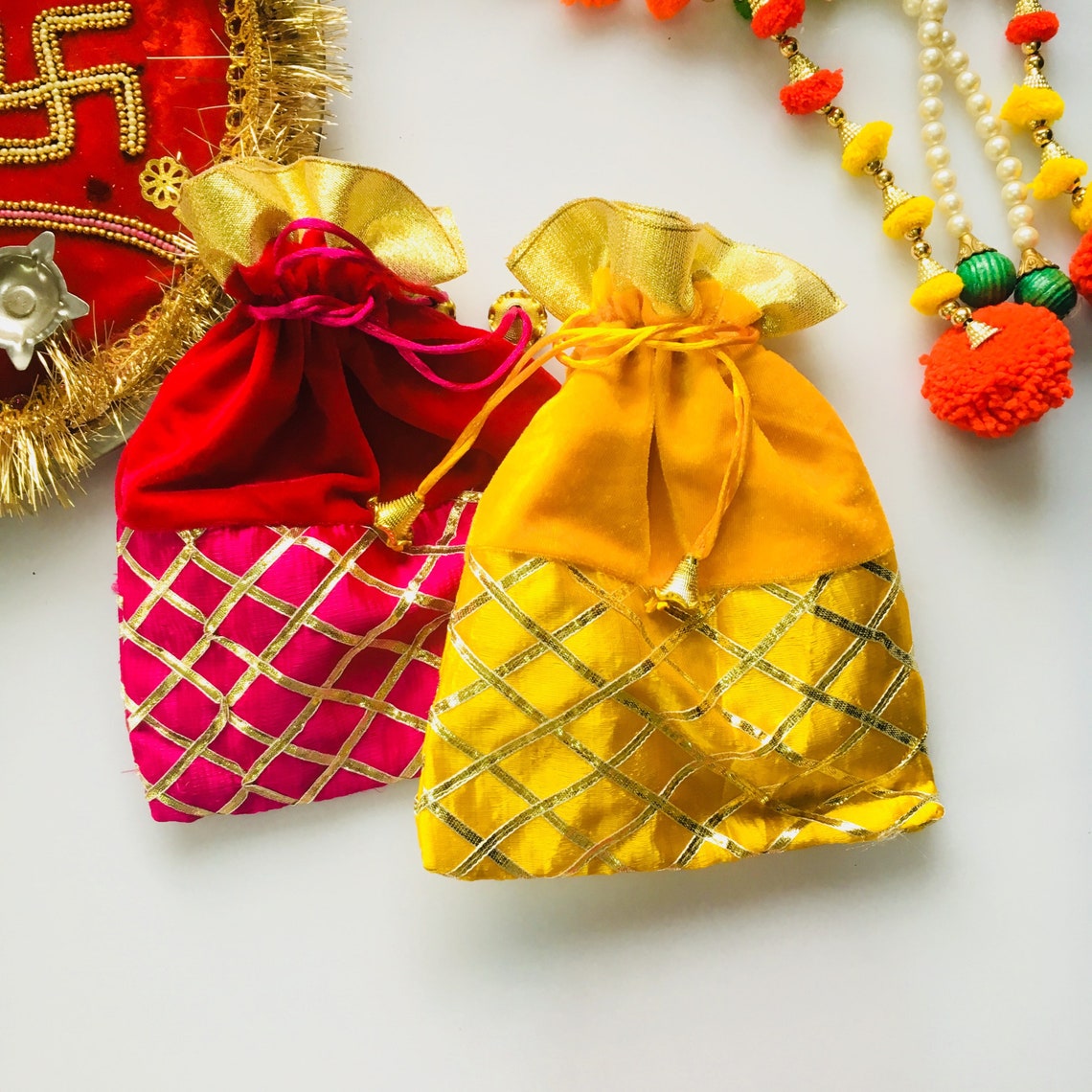 50 Indian Return Gift Favor Bag Indian Wedding Potli Bag | Etsy