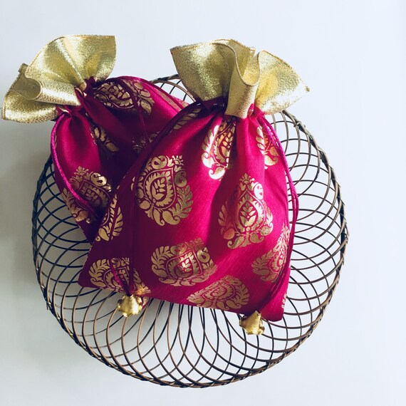 10 Indian Wedding Favor Bag Potli Bag Bollywood Wedding Etsy