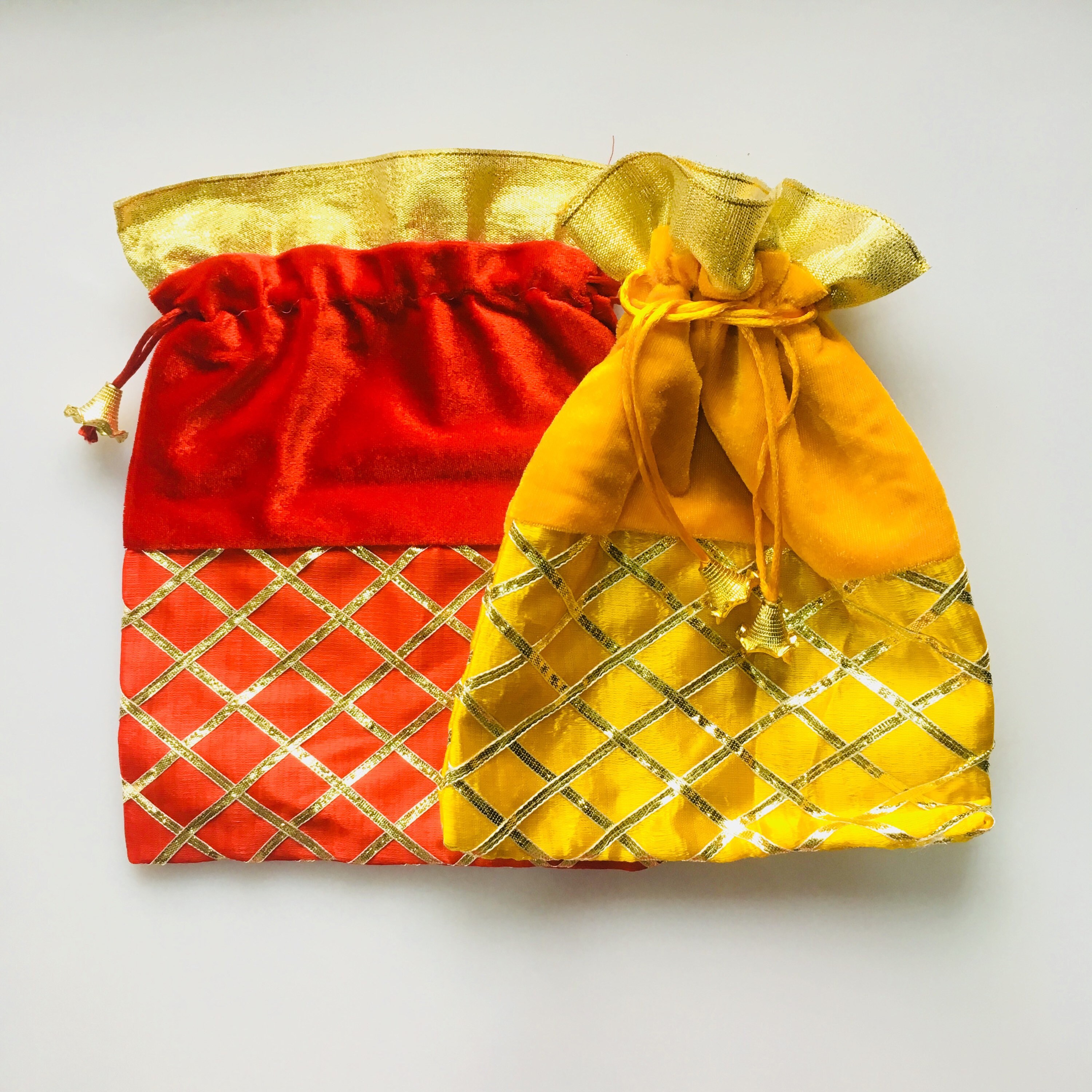 12 Indian Wedding Favors Gift Bag Potli bags Jewellery Bags | Etsy