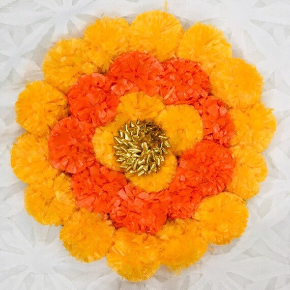 Marigold Floral Tray Diwali Decoration Wedding Centrepiece Etsy