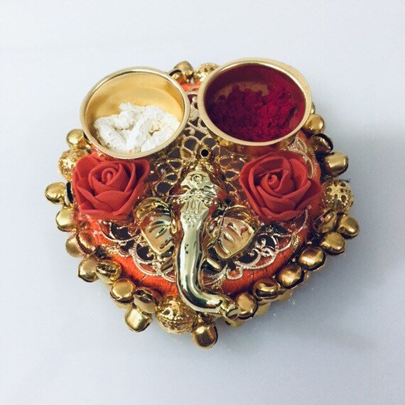 Haldi Kumkum Holder Roli Chawal Platter Hindu Temple Etsy