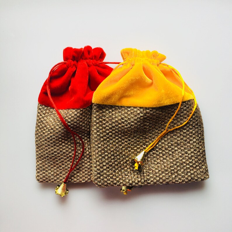 12 Indian Return Gift Bag Party Favor Gift Bags Potli Bags Etsy