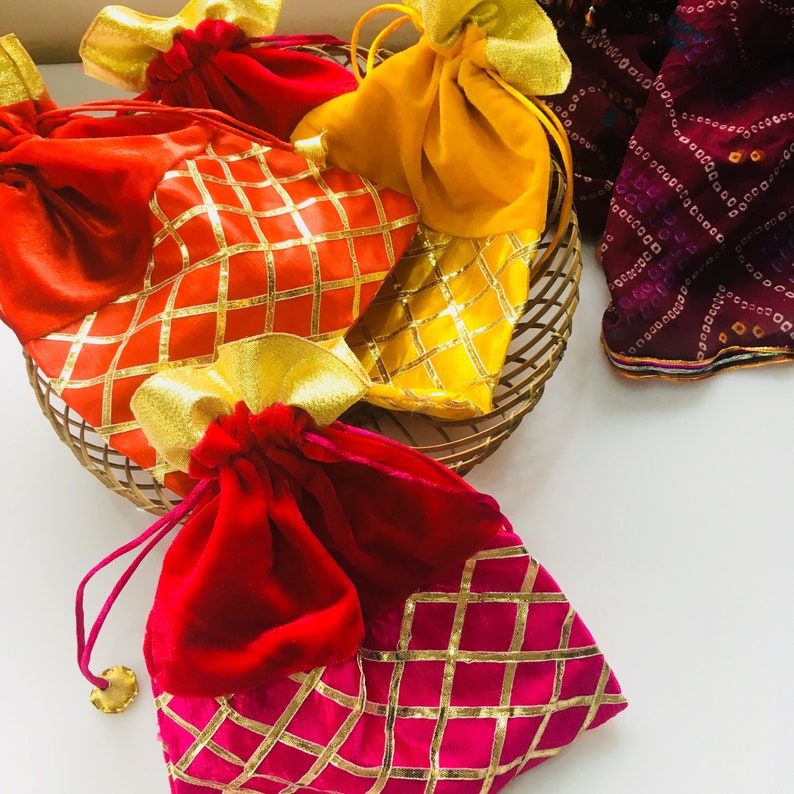 50 Indian Return Gift Favor Bag Indian Wedding Potli Bag Etsy