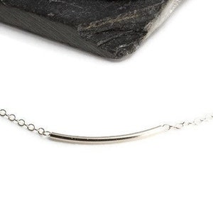 Silver Tube Necklace Tube Necklace, Silver Necklace, Dainty Necklace, Everyday, Simple,Birthday, Wedding, Bridesmaid Minimalist Jewelry