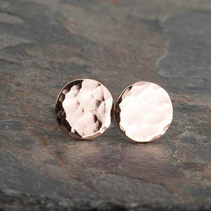 Rose Gold Stud Earrings, Stud Earrings, Full Hammered Earrings,Stud, Round, Small, Button, Tiny earrings, Gold Post Earrings, Dot Earrings