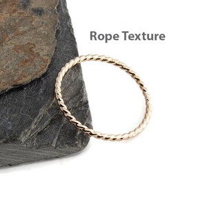 Rope Textured Tiny Gold Ring, Hammered Ring, Gold Ring, Band Ring, Staking Gold Ring, Dainty Stacking Ring, Stackable Ring, Dainty Ring