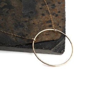 Large Eternity Circle Gifts for Sister Karma Necklace, Simple Delicate Everyday Jewelry, Dainty Necklace, Handmade