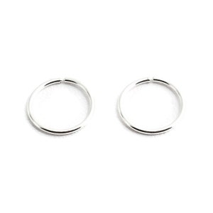 Sterling Silver 12mm 18 GA Small Silver Huggie Hoop Earrings for Cartilage Helix Tragus Nose Septum