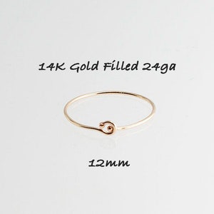 Gold Cartilage Hoop Earring, Tiny Cartilage Ring, Helix, Tragus, Ear Lobe, Nose Ring, Septum Ring, Piercing Earring, Gift for her 12mm 24ga