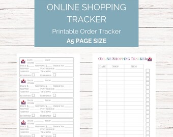 Rastreador de compras online para impressão: encartes para agenda A5 (PDF)