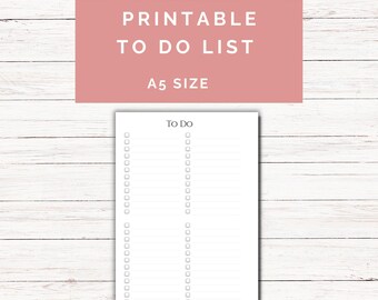 Lista de tarefas A5 para impressão: lista de tarefas e lista de compras (PDF)