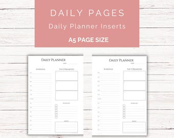 Planejador Diário A5 para Imprimir: Cronograma por hora, Lista de Tarefas (PDF)