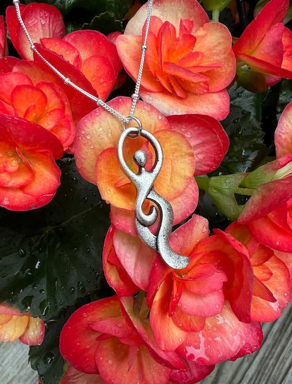 Goddess Necklace, Goddess Pendant, Divine Feminine, Mother Earth Pendant, Sterling Silver Chain, Reiki Infused, Gaia Pendant
