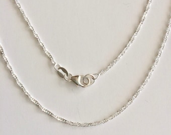 Collana con catena Singapore in argento sterling, 1,4 mm