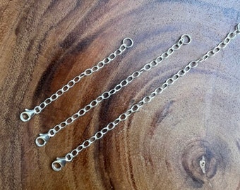 Sterling Silver Necklace Extender: Adjustable Cable Chain