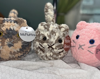 Handmade Plush Yarn Crochet Cat, Stuffed Kitty